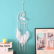 Moon Star Home Decor White Bohemia Feather Dream Catcher