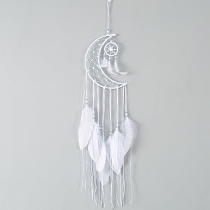 Moon Star Home Decor White Bohemia Feather Dream Catcher