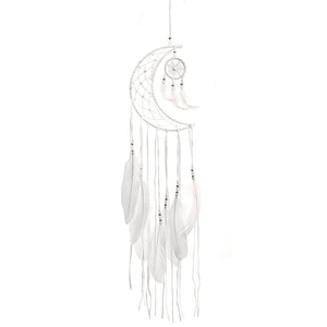 Moon Star Home Decor White Bohemia Feather Dream Catcher