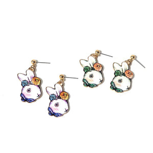 Artilady Women Girls Cute Rabbit Earrings