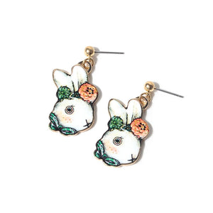 Artilady Women Girls Cute Rabbit Earrings