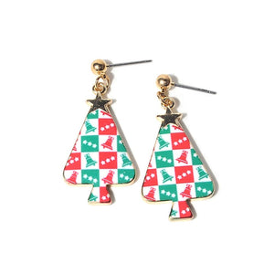 Artilady Women Girls Christmas Tree Earrings