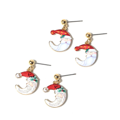 Artilady Women Girls Santa Claus Earrings