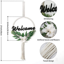 Macrame Welcome Door Sign Farmhouse Wreath Boho Home Decor  Wedding Backdrop Christmas