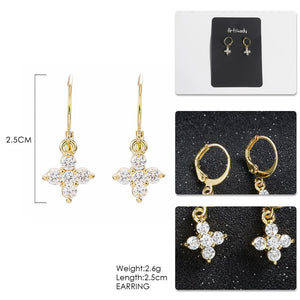 Artilady Women CZ Cross Earrings