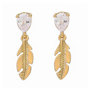 Artilady Women Gold Leaf Earrings