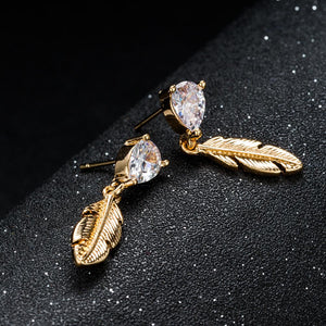 Artilady Women Gold Leaf Earrings