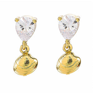 Artilady Women Gold Shell Earrings