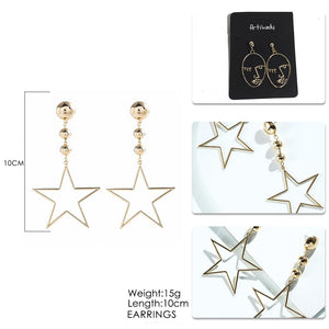Artilady Women Gold Star Earrings