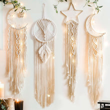 Atilady  Moon and Star Leaf Macrame Wall Hanging