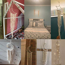 Atilady  Moon and Star Leaf Macrame Wall Hanging