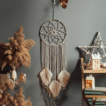 Atilady  Moon and Star Leaf Macrame Wall Hanging