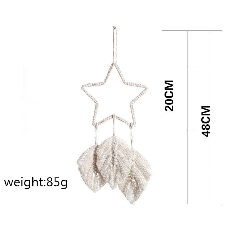 Artilady Handmade Star Leaf Macrame Wall Hanging