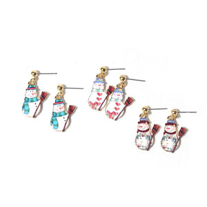 Artilady Women Girls Christmas Snowman Earrings