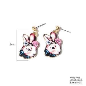 Artilady Women Girls Cute Rabbit Earrings